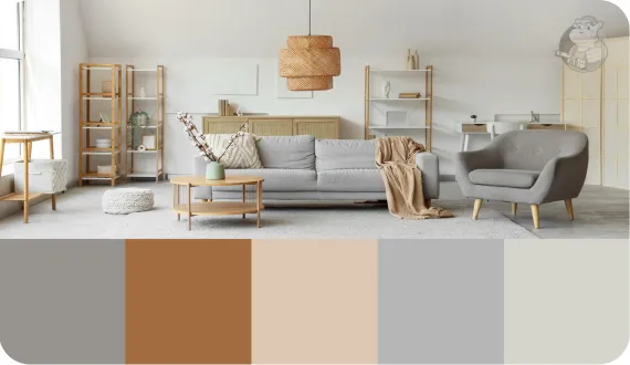 modne kolory wnętrz 2026 w salonie